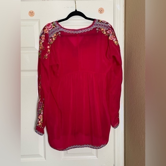 Johnny Was Venessa Georgette Floral Embroidered Long Sleeve Tunic Size Small  - Picture 9 of 12